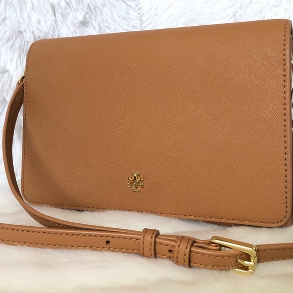 Tory Burch Handbags - ✨Tory Burch Cognac Leather Crossbody Clutch